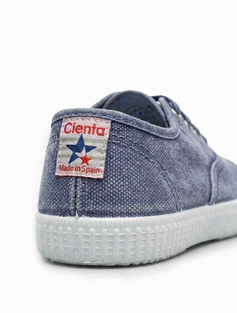 Cienta Plimsole Stone Washed Denim - Zjoosh