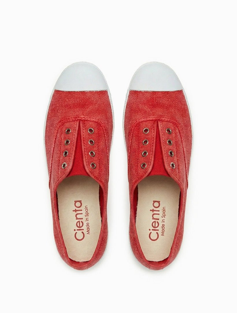 Cienta Plimsole Stone Washed Red - Zjoosh
