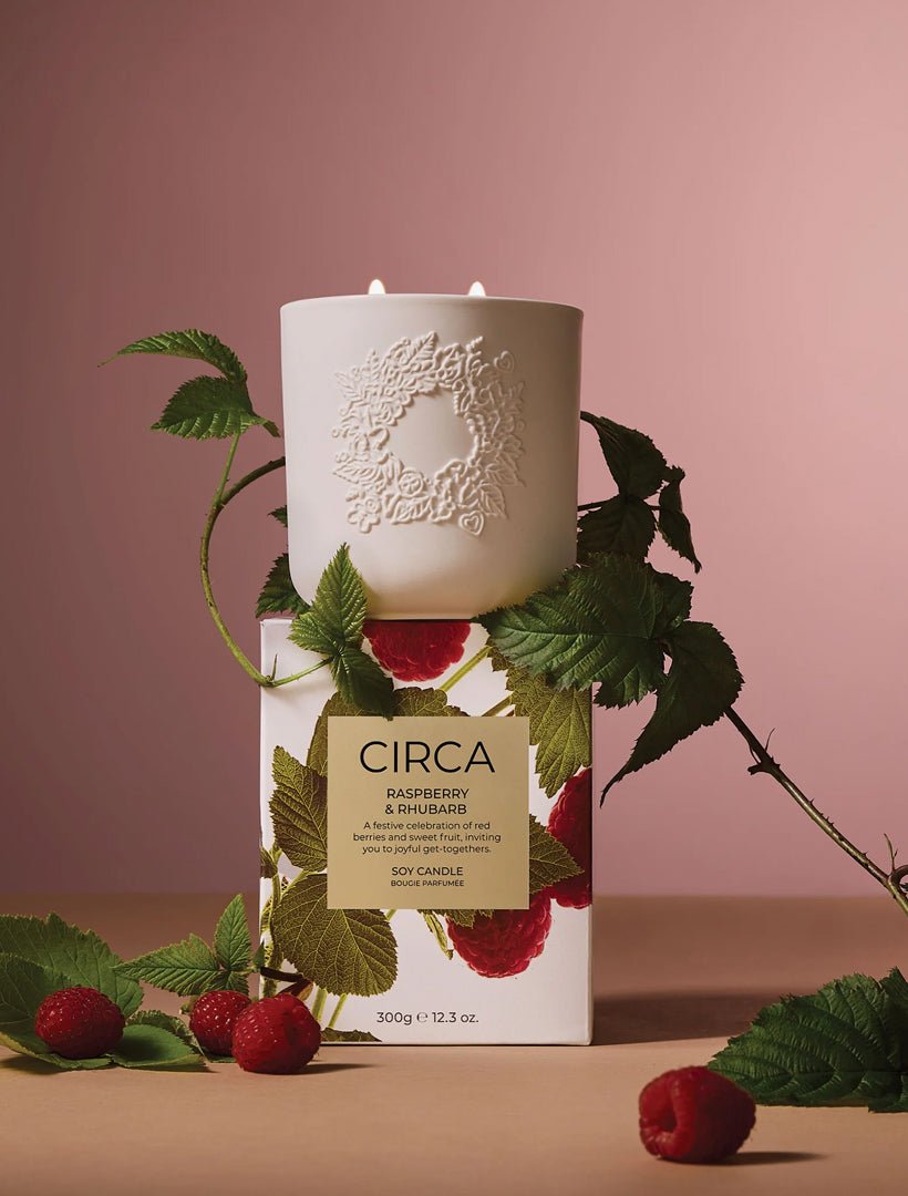CIRCA Raspberry and Rhubarb Candle 300G - FINAL SALE - Zjoosh