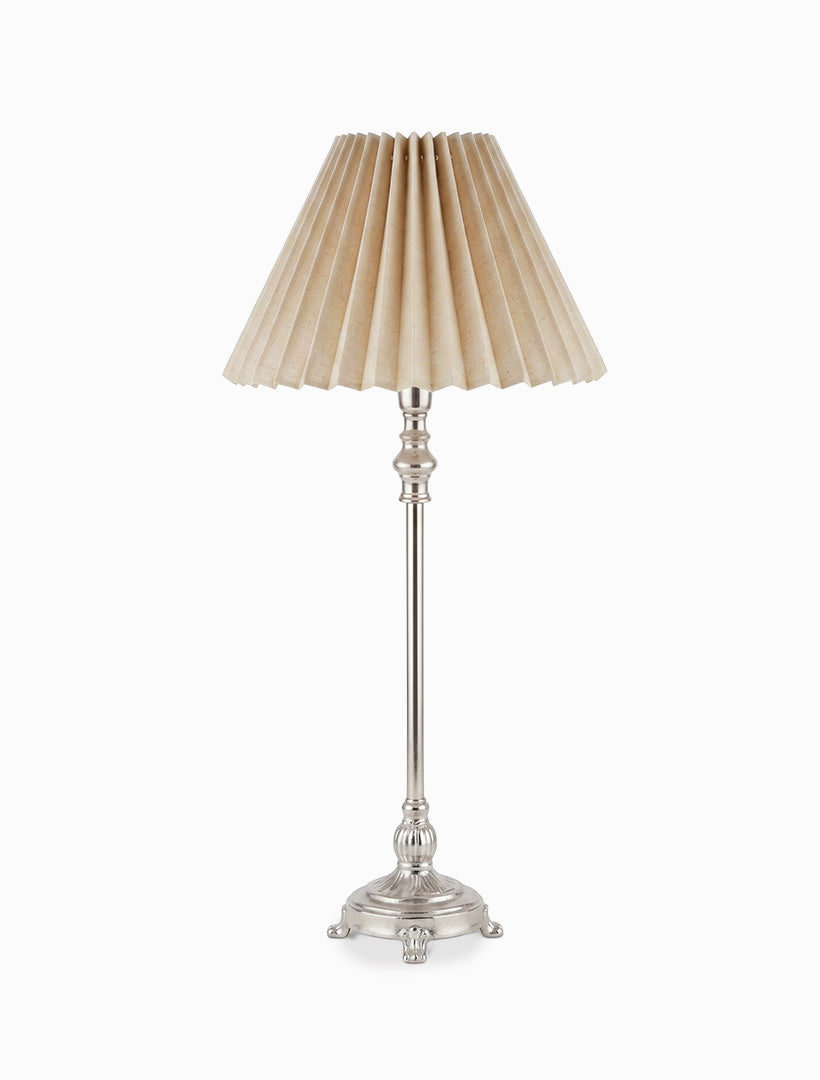 Clara Lampbase with Velvet Shade Silver - FINAL SALE