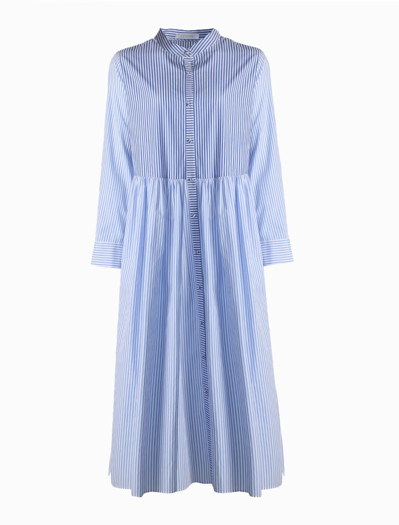 Classic Stripe Tea Rose Dress Blue - Zjoosh