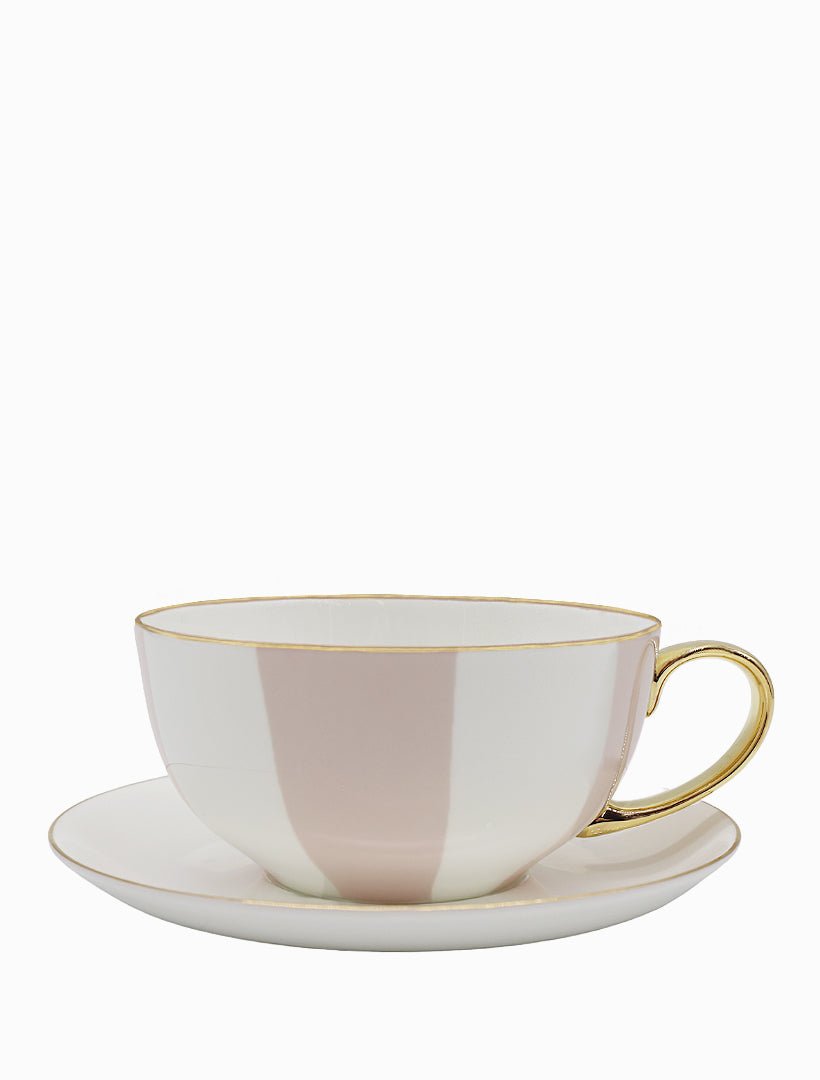 Classic Striped Tea Cup Pink 300ML - Zjoosh