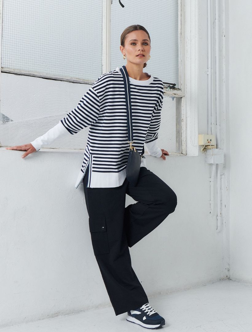 Claudia Striped Sweatshirt - Zjoosh