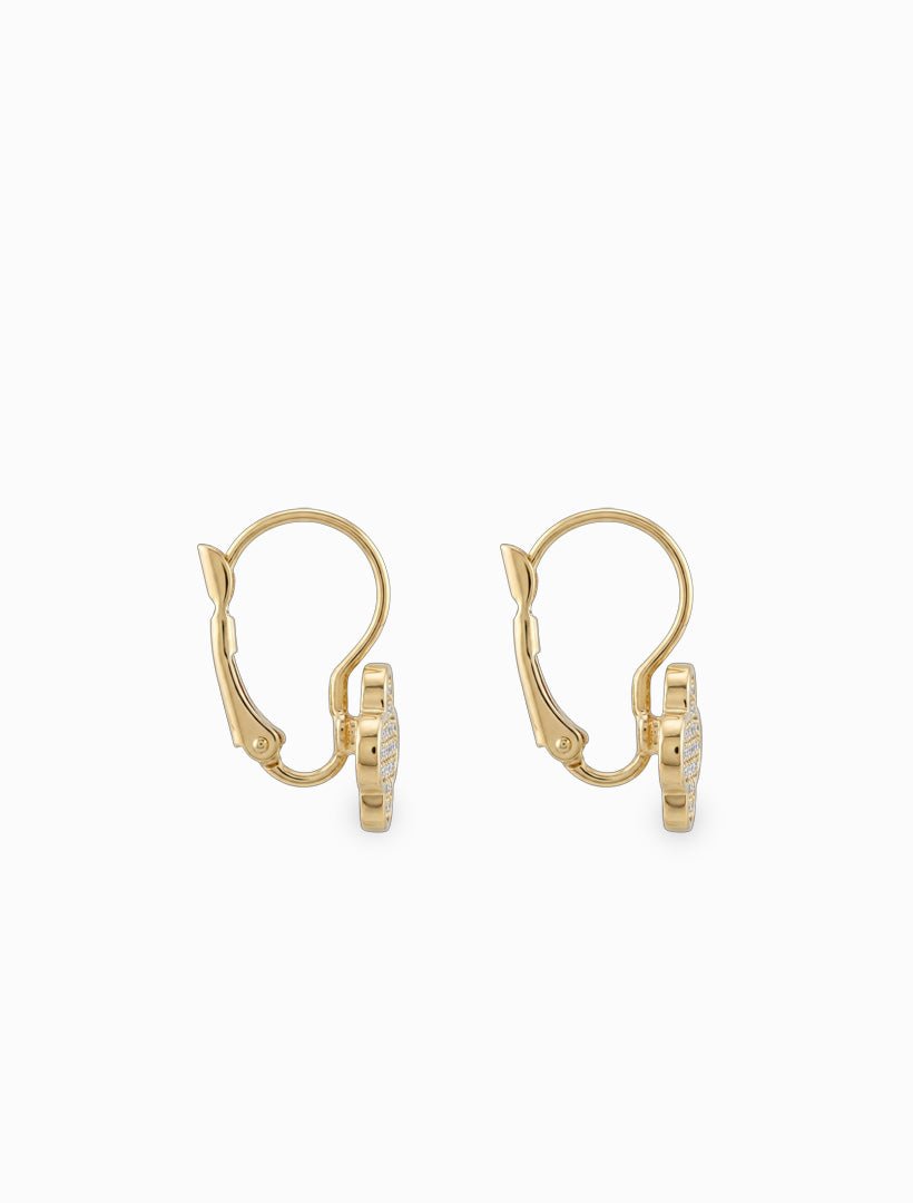 Clover Crystal French Hooks Gold - Zjoosh
