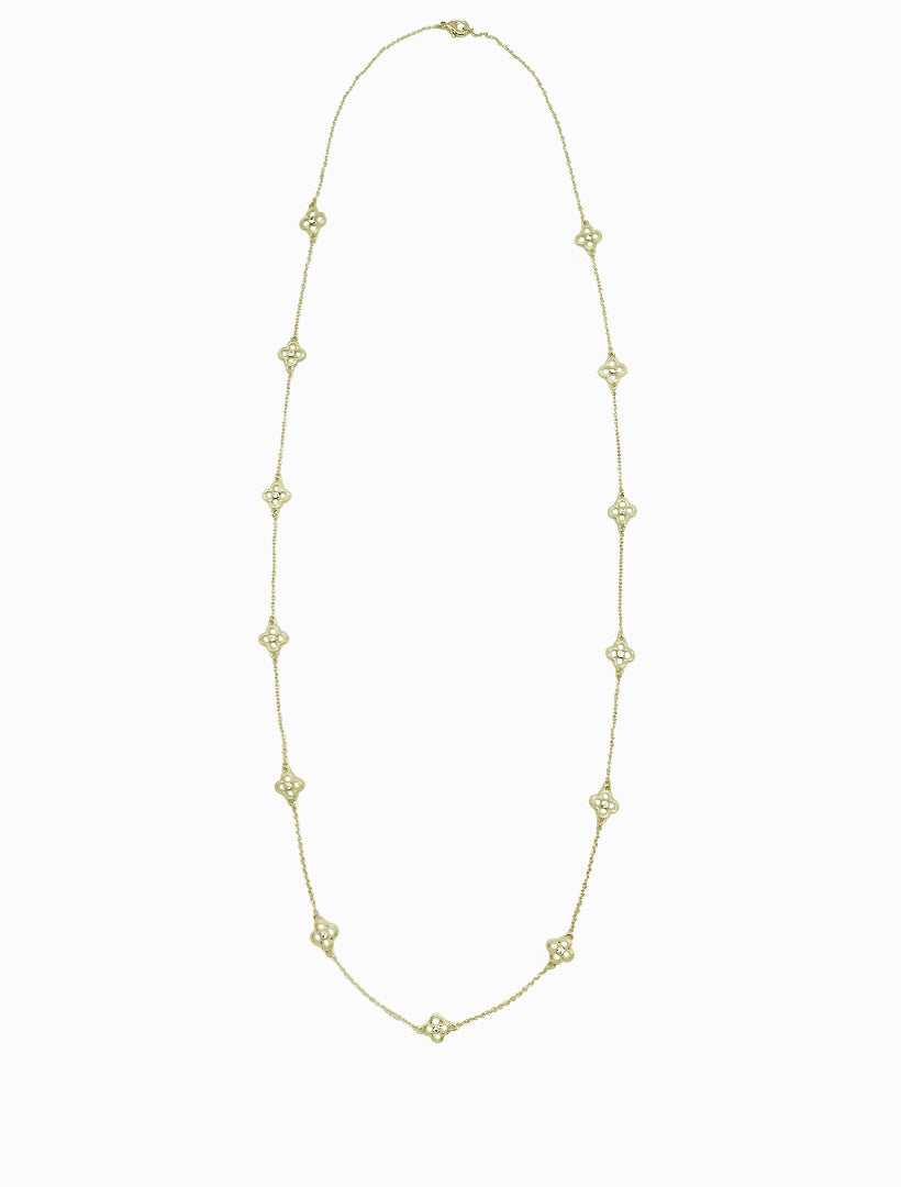 Long Clover Necklace Gold