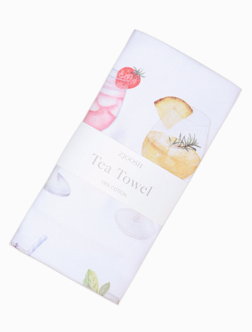 Front view - cocktails tea towel 