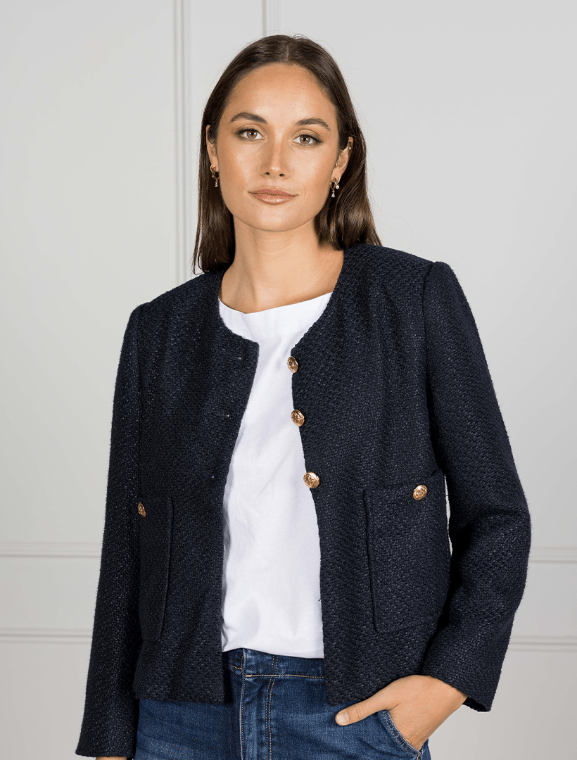 Coco Jacket Navy - FINAL SALE - Zjoosh