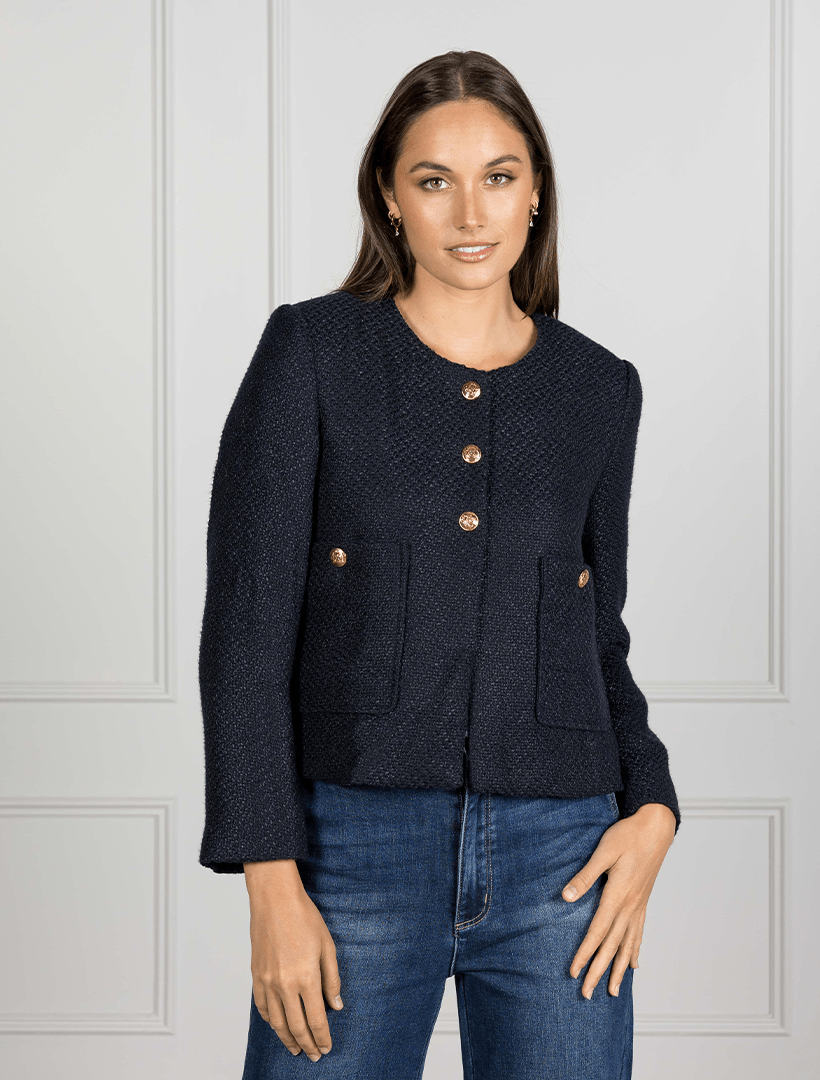 Coco Jacket Navy - FINAL SALE - Zjoosh