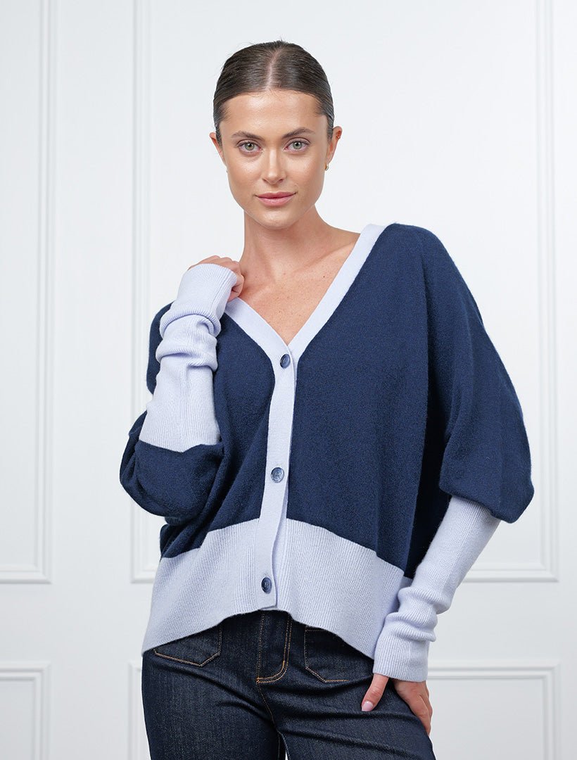 Collette Cardigan Navy Blue Free Size - Zjoosh