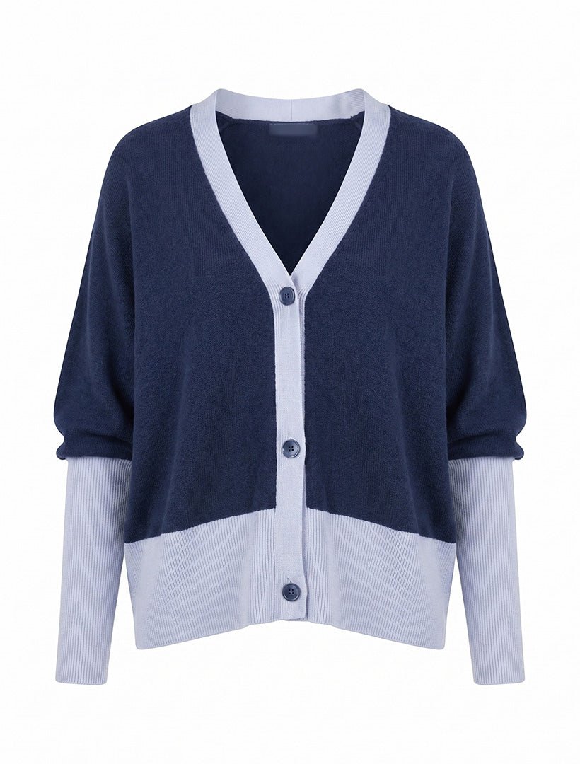 Collette Cardigan Navy Blue Free Size - Zjoosh