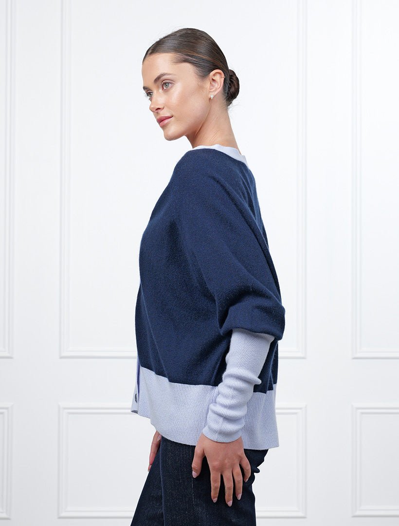 Collette Cardigan Navy Blue Free Size - Zjoosh