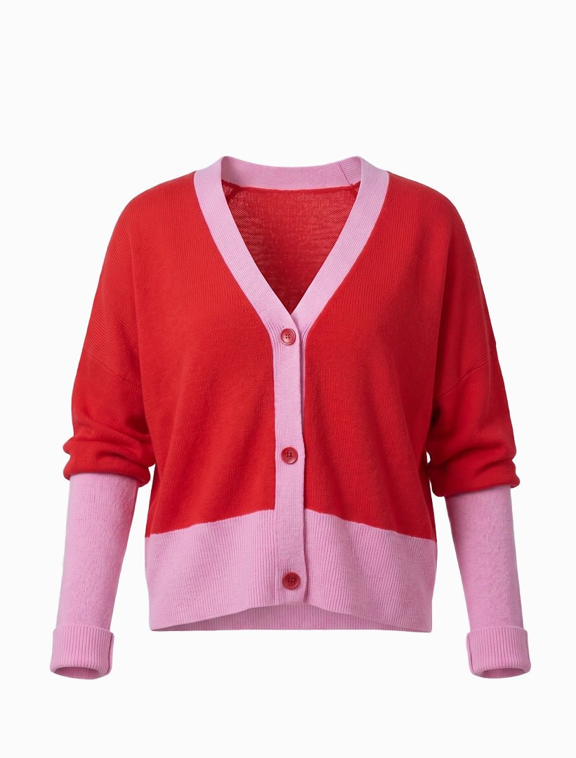 Collette Cardigan Pink Red Free Size - Zjoosh