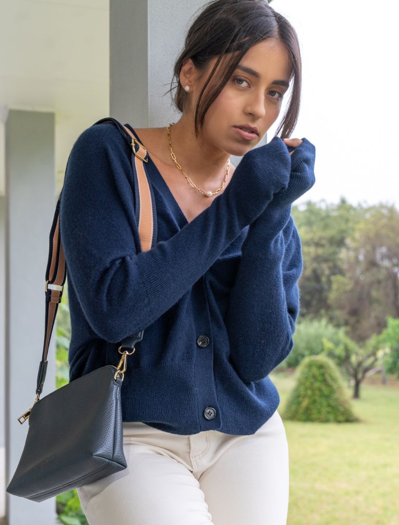 Navy Cardigan Zjoosh Collette Knit Cardigan