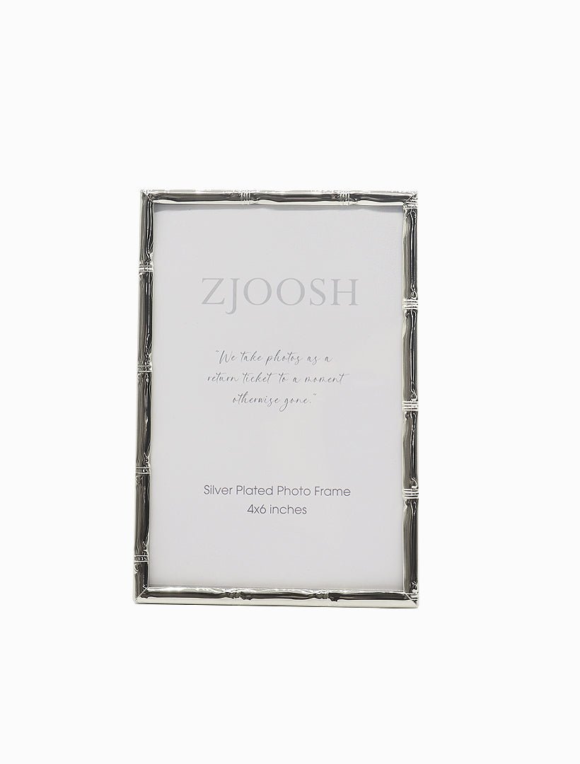 Colonial Bamboo Photo Frame Silver 4x6 - Zjoosh