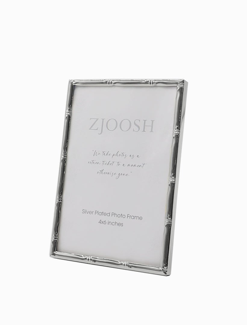 Colonial Bamboo Photo Frame Silver 4x6 - Zjoosh