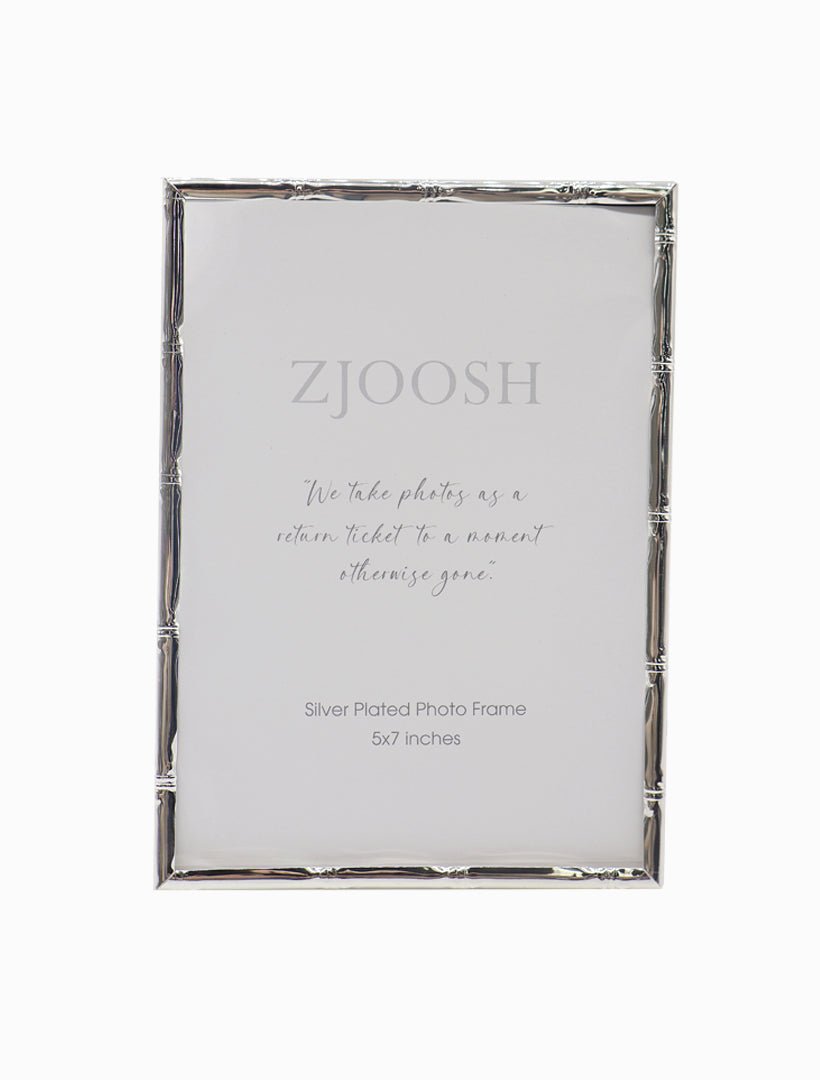 Colonial Bamboo Photo Frame Silver 5x7 - Zjoosh