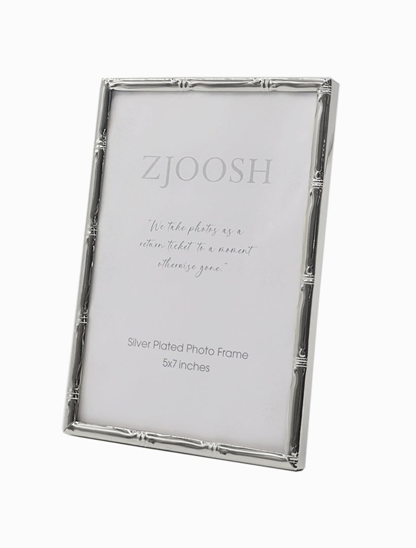 Colonial Bamboo Photo Frame Silver 5x7 - Zjoosh