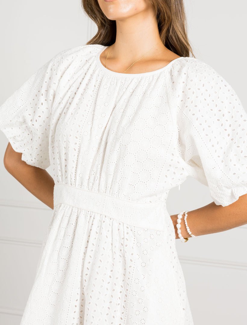 Connie Lace Dress White - Zjoosh