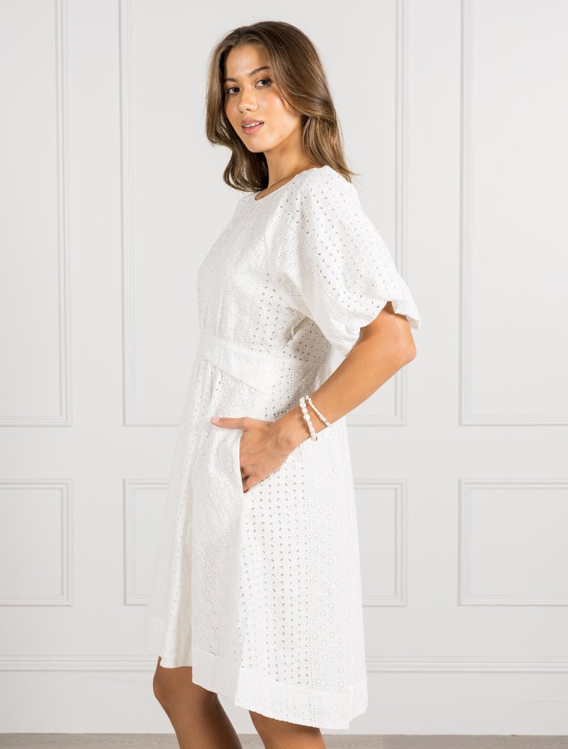 Connie Lace Dress White - Zjoosh