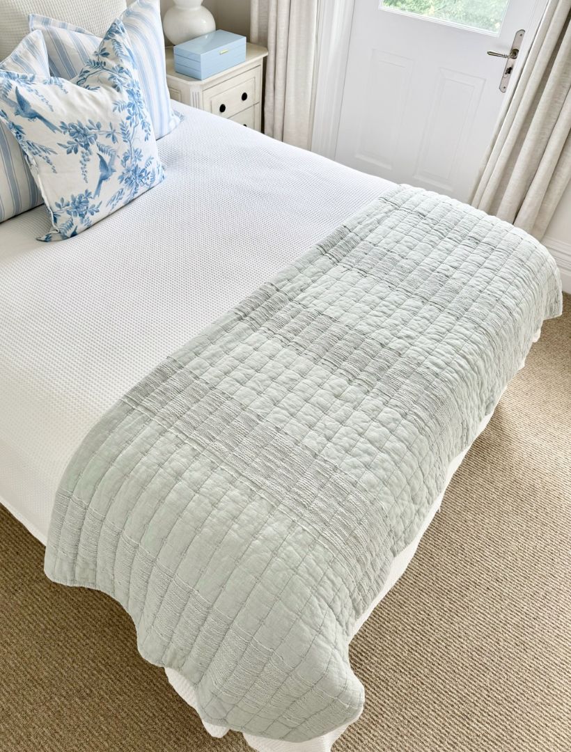 Cotton Quilted Throw Blue - Zjoosh