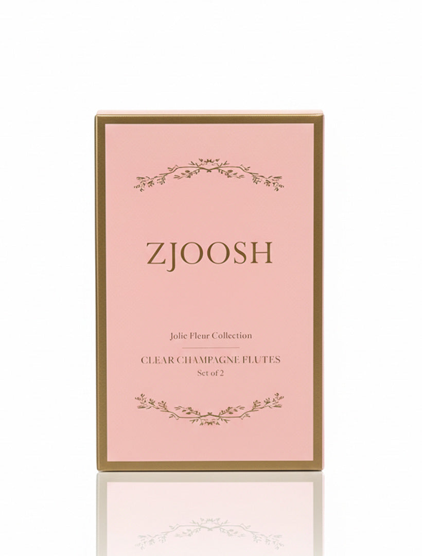 Jolie Fleur Crystal Champagne Flutes Clear