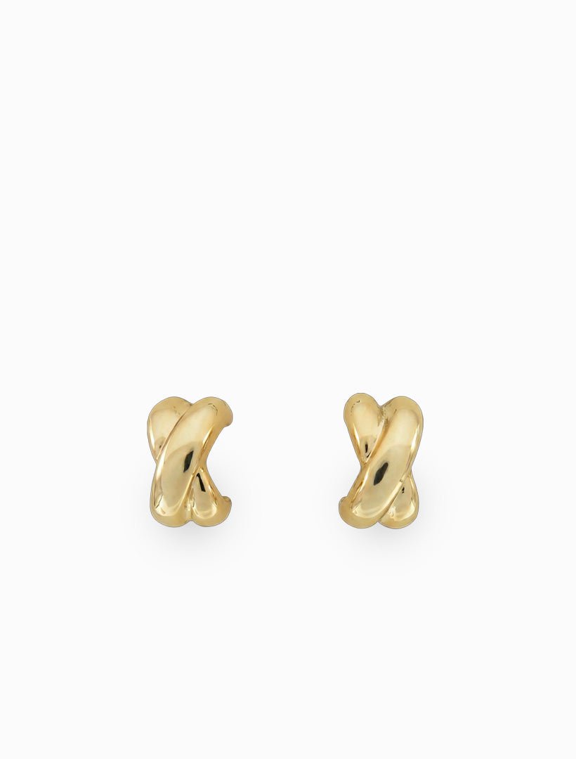 Criss Cross Studs Gold - Zjoosh