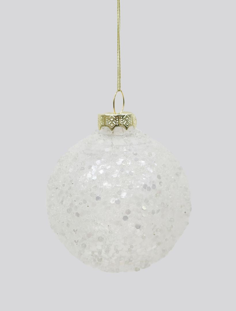 Crystal Crusted Bauble White - FINAL SALE - Zjoosh