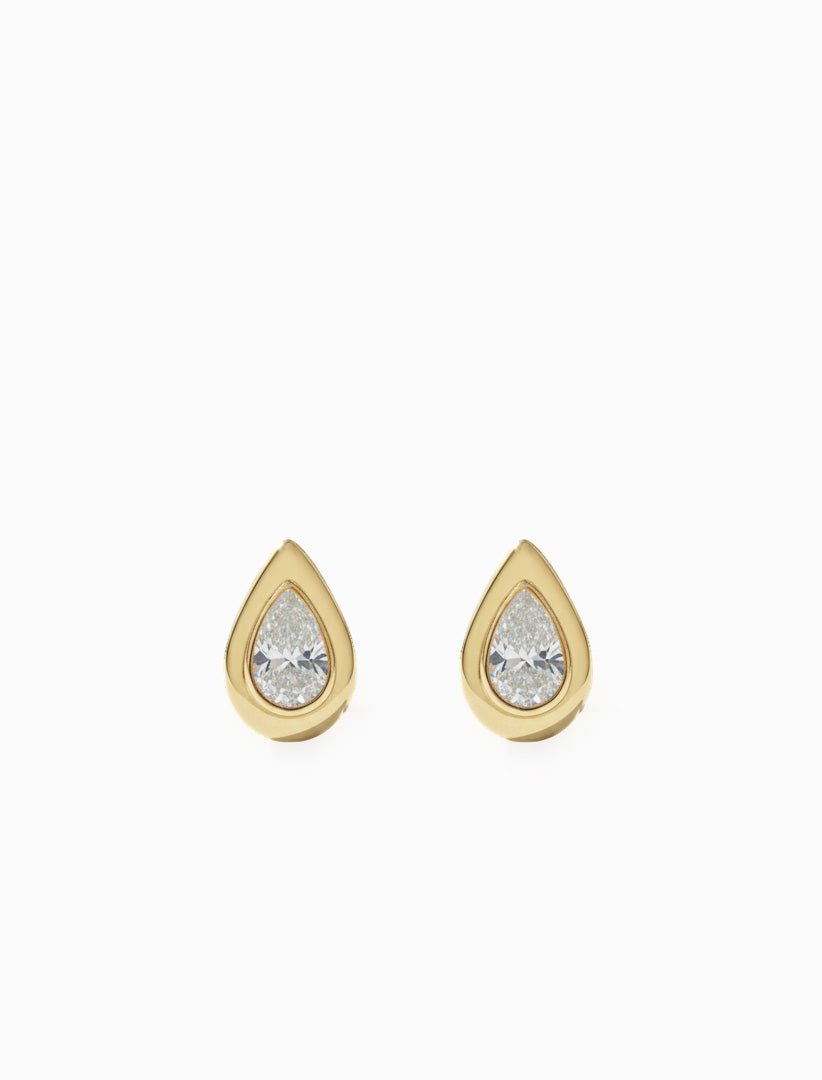 Cubic Zirconia Tear Drops studs Gold - Zjoosh