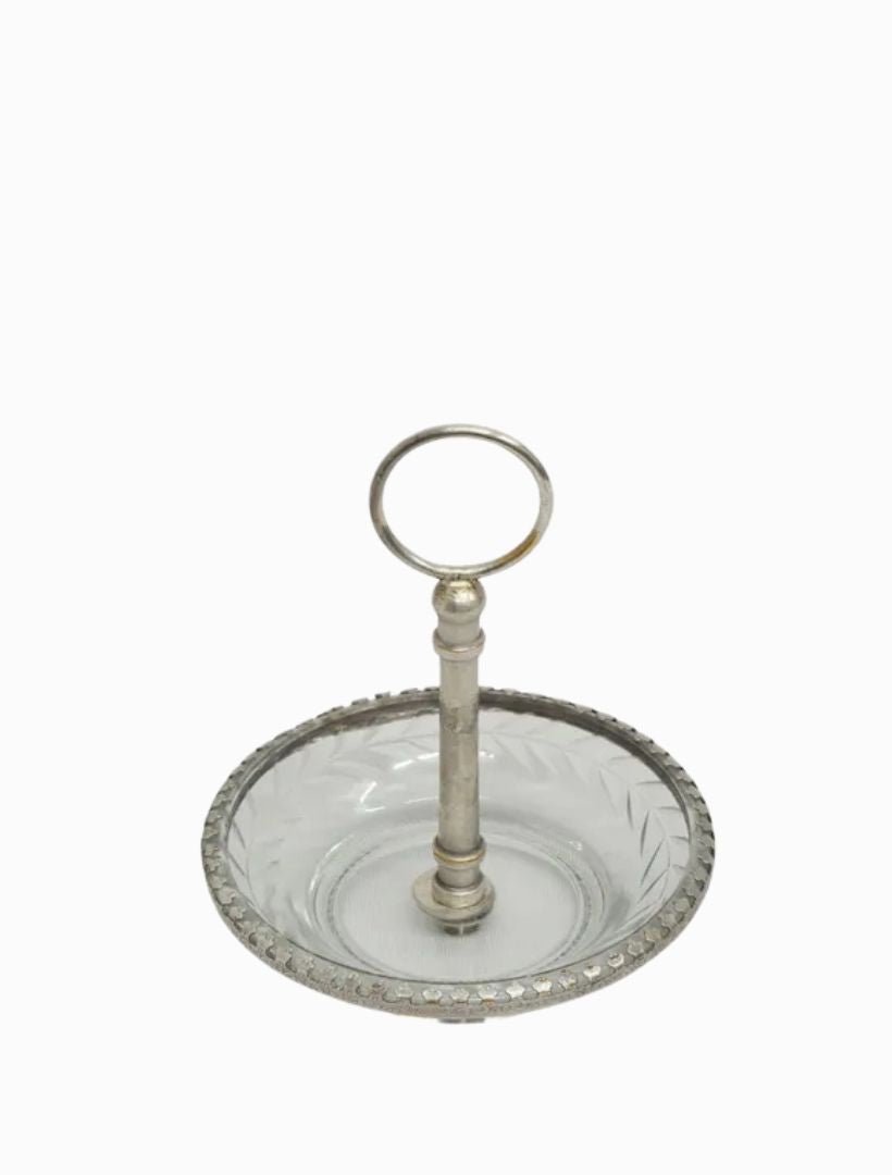 Cut Glass Ring Dish with Handle - Zjoosh