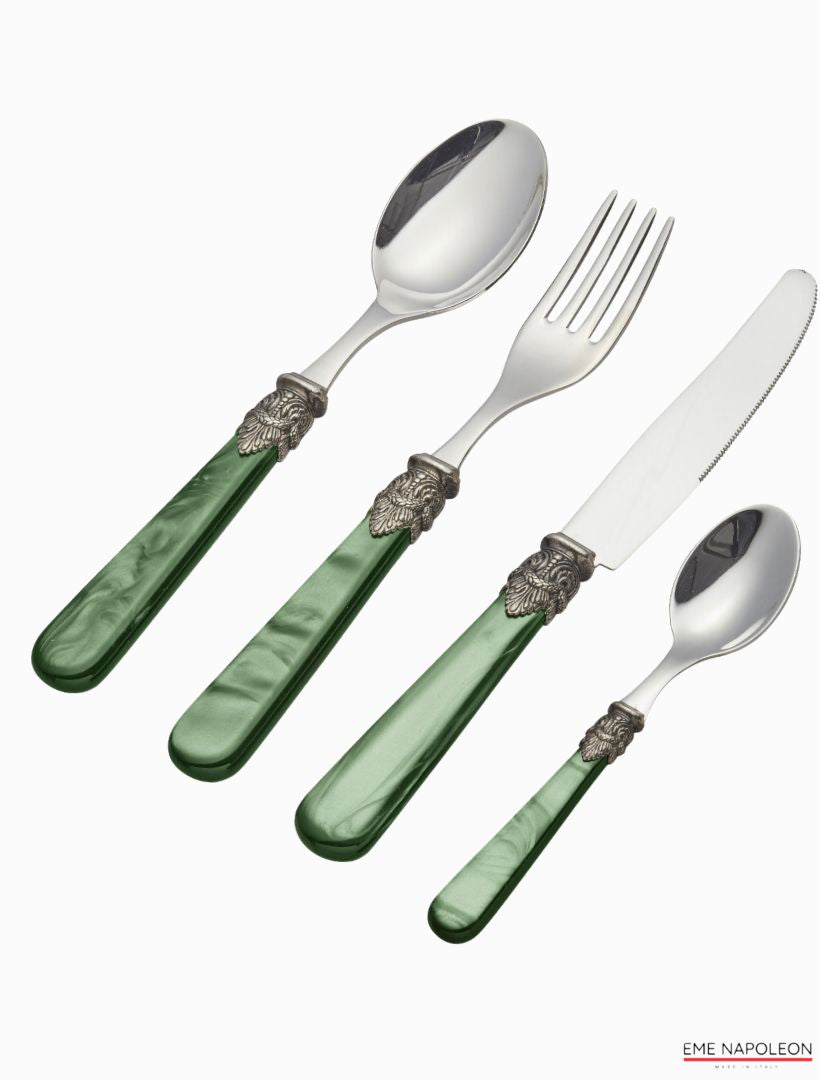 Verona 24 Piece Cutlery Set Green