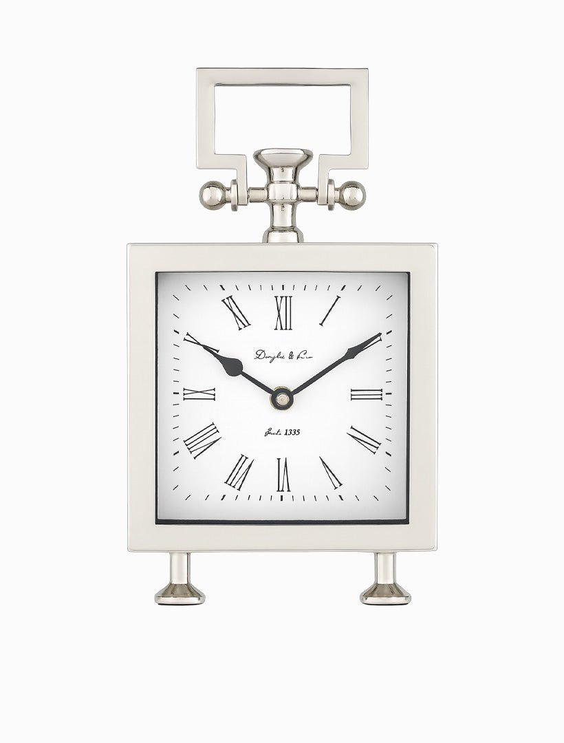 D and C Cube Footed Nickel Clock - Zjoosh