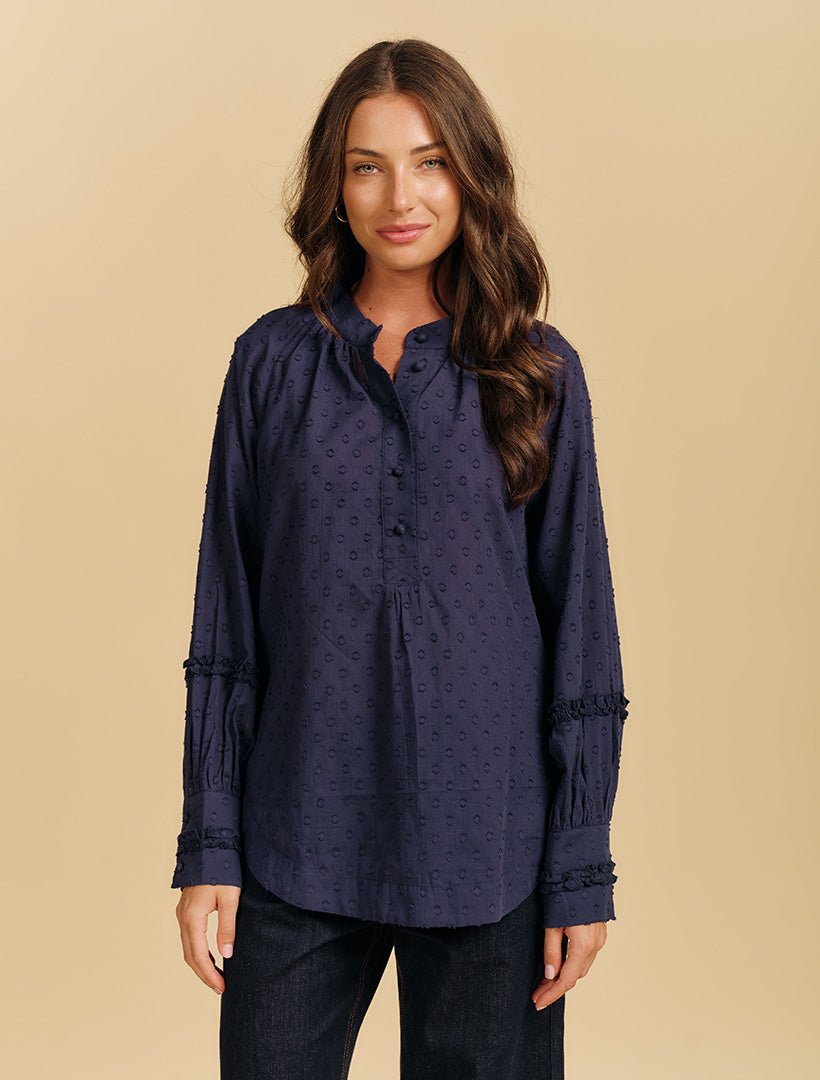 Daphne Shirt Navy - Zjoosh