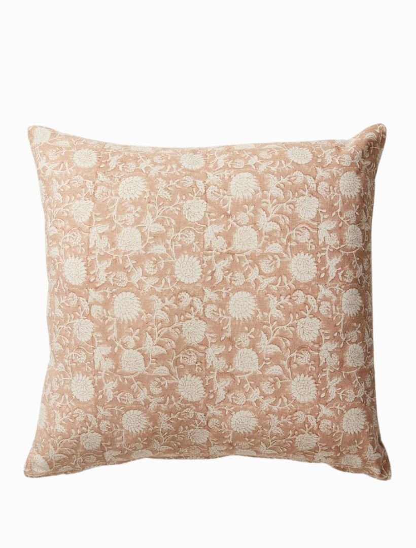 Delilah Rust Block Print Cushion 50cm x 50cm - Zjoosh