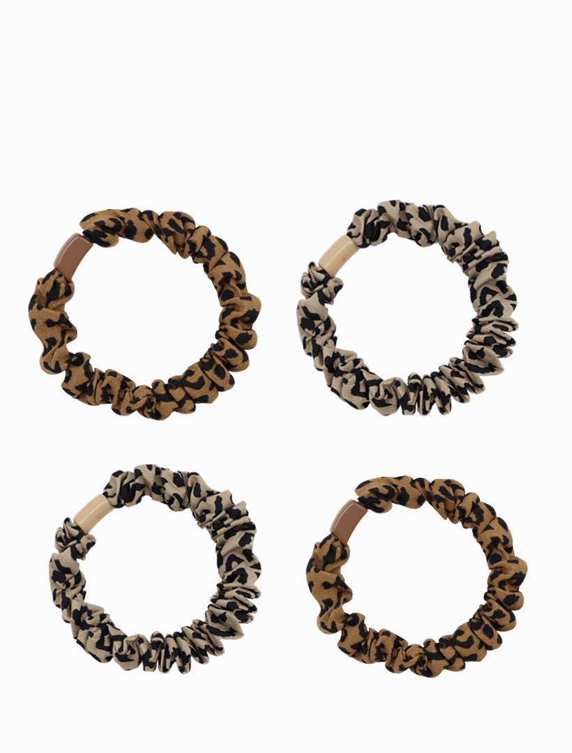 Denzel Hair Ties Set of 4 Leopard - Zjoosh