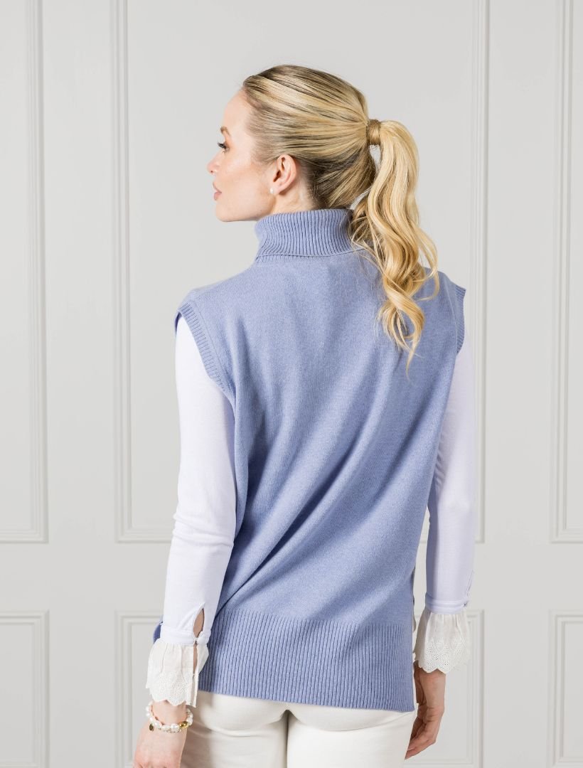 Eleanor Knit Vest Cloudy Blue - FINAL SALE - Zjoosh