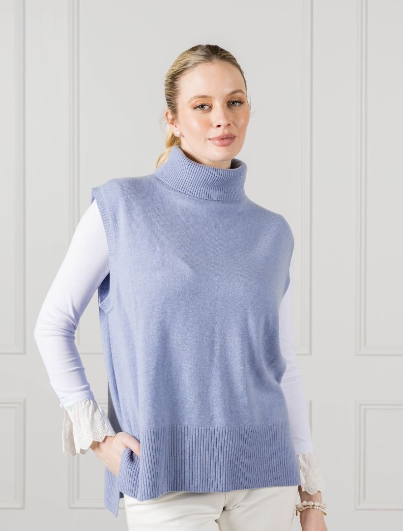 Eleanor Knit Vest Cloudy Blue - FINAL SALE - Zjoosh