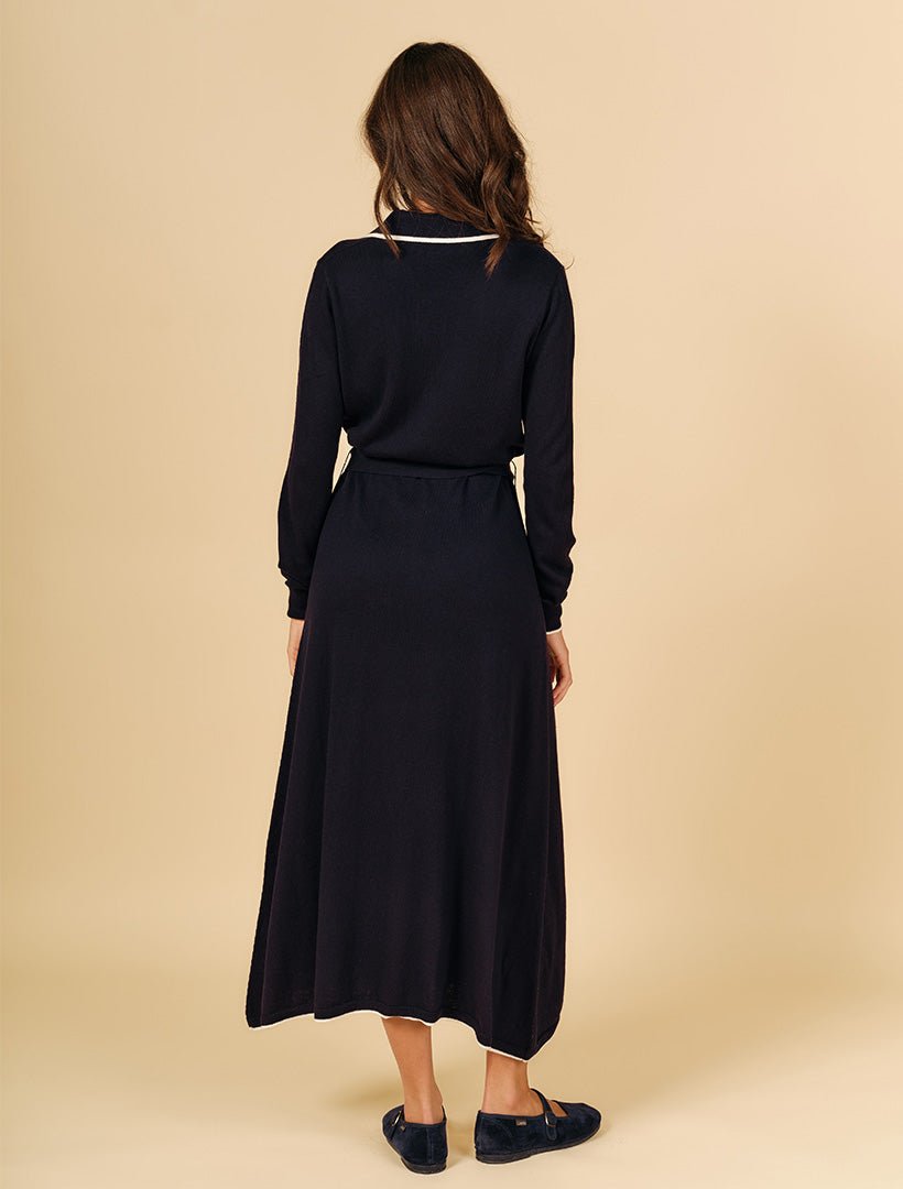 Ellena Knit Dress Navy - Zjoosh