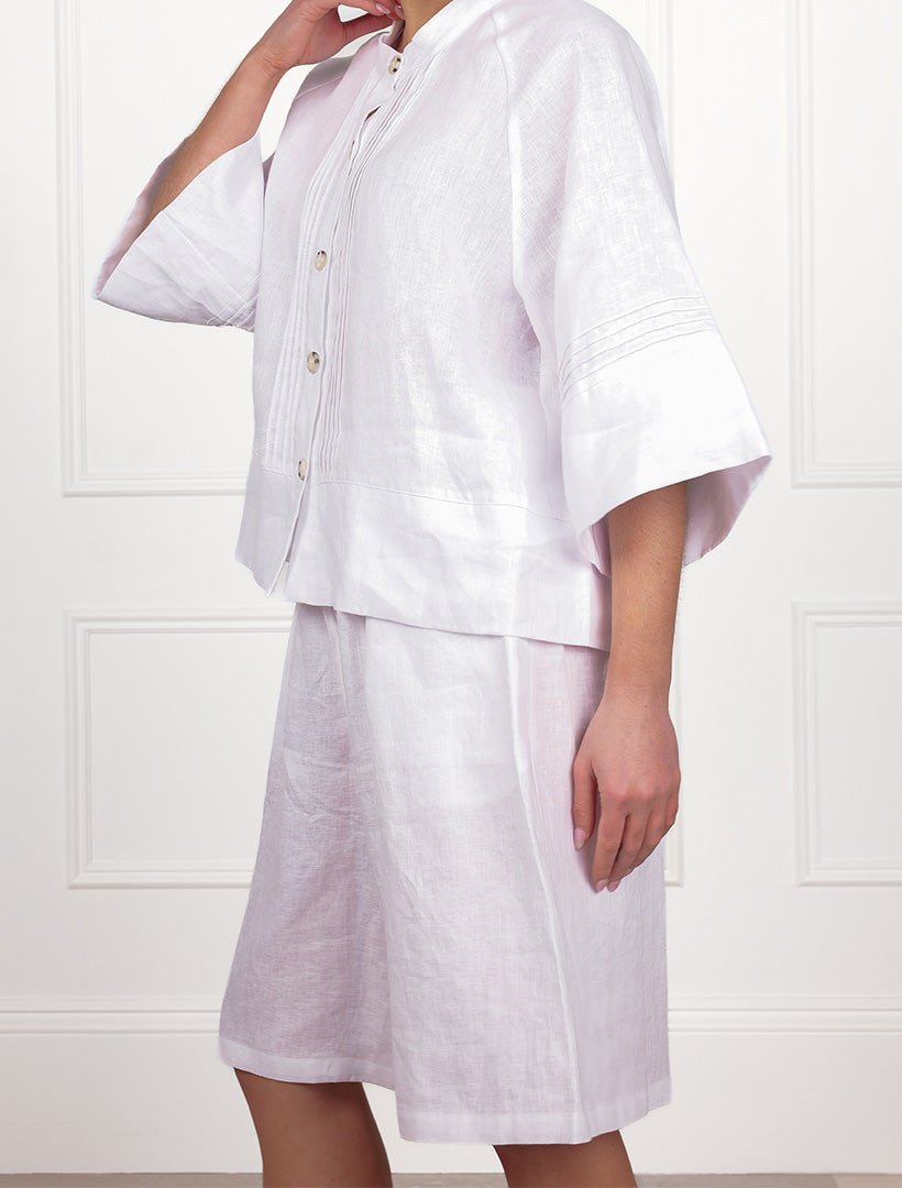 Elouise Linen Short White - FINAL SALE - Zjoosh