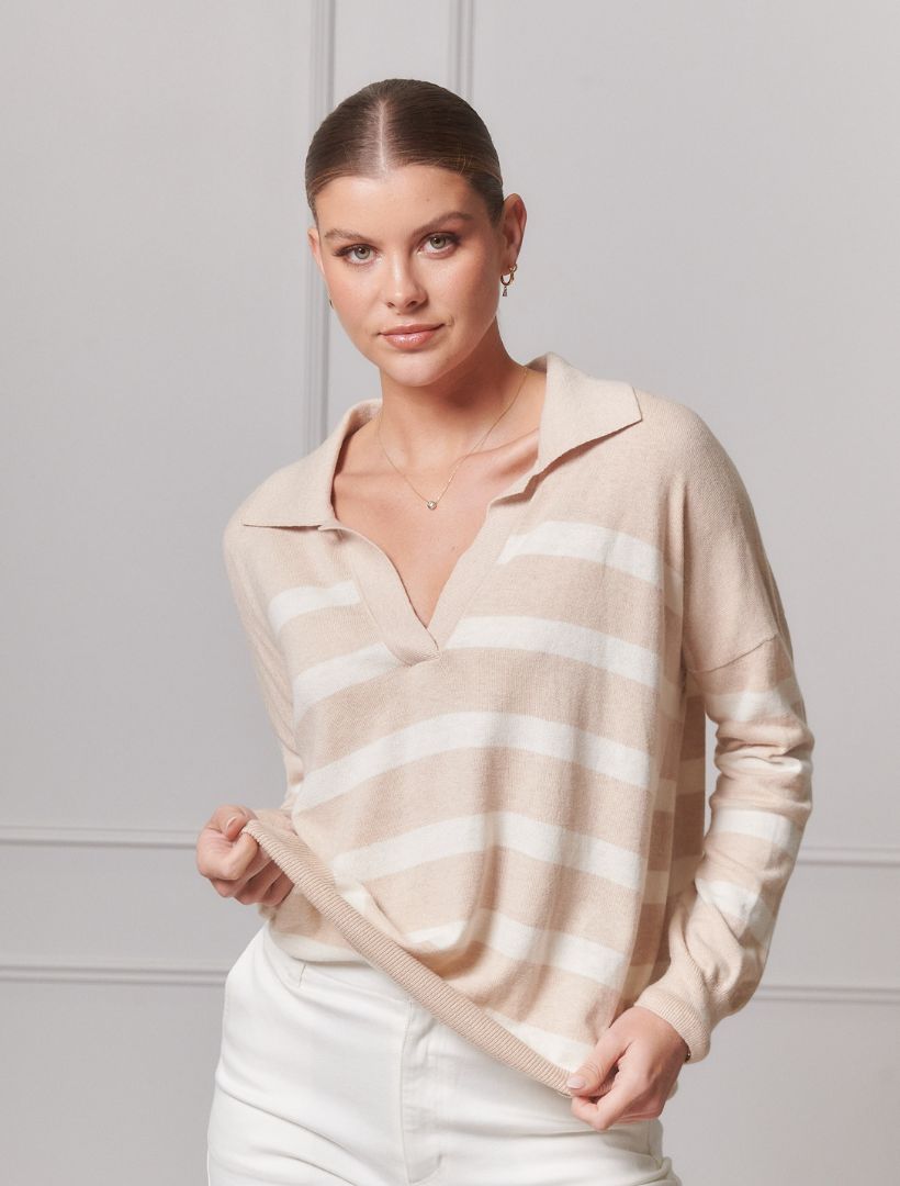 Emmerson Knit Jumper Oatmeal - ONLINE EXCLUSIVE - Zjoosh