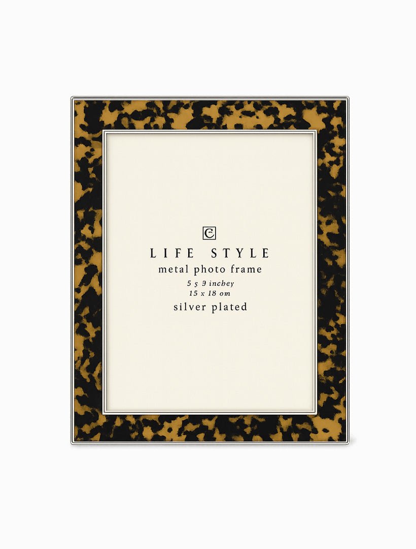 Enamel Tortoise Print W/Silver Frame 5cm x 7cm - Zjoosh