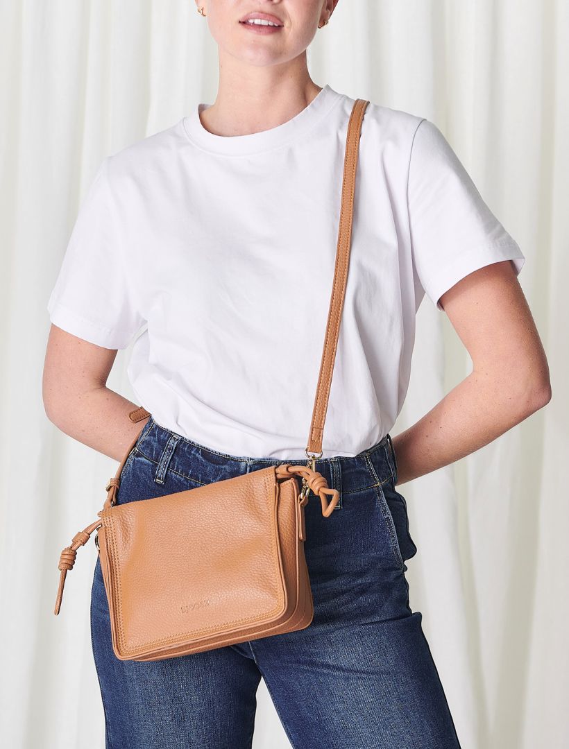 Ernie Cross Body Bag Tan - Zjoosh