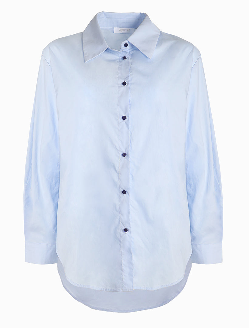 front view - blue cotton shirt