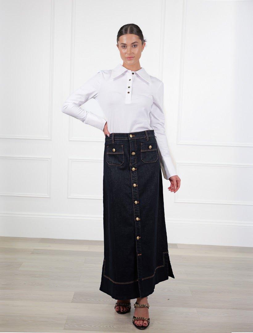 Farrah Maxi Skirt Ink - Zjoosh