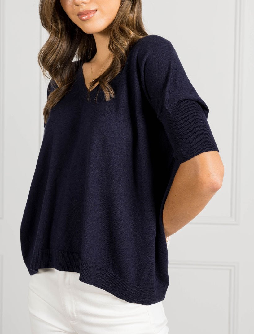 Felicity Knit Jumper Navy - Zjoosh