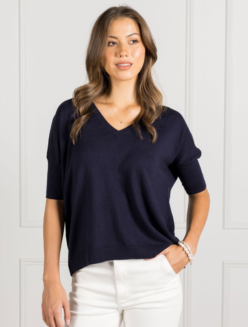 Felicity Knit Jumper Navy - Zjoosh