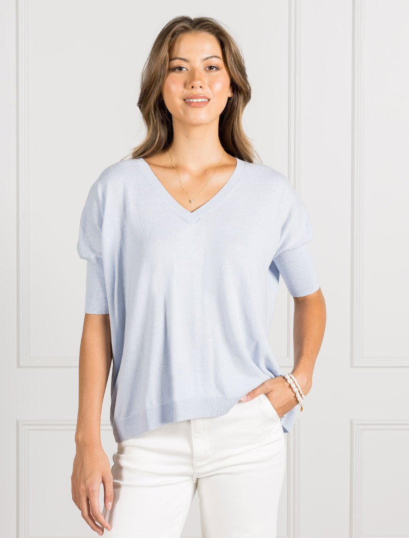 Felicity Knit Jumper Sky Blue - Zjoosh