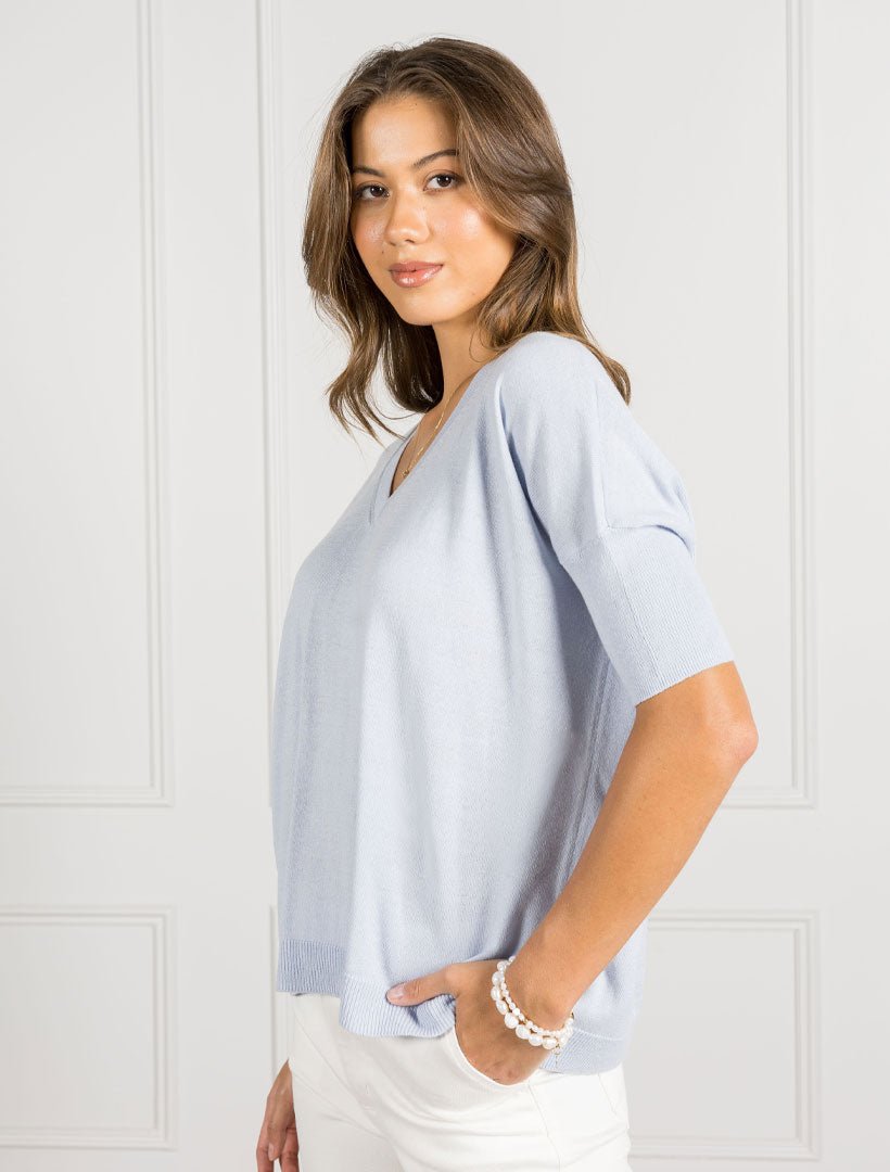 Felicity Knit Jumper Sky Blue - Zjoosh