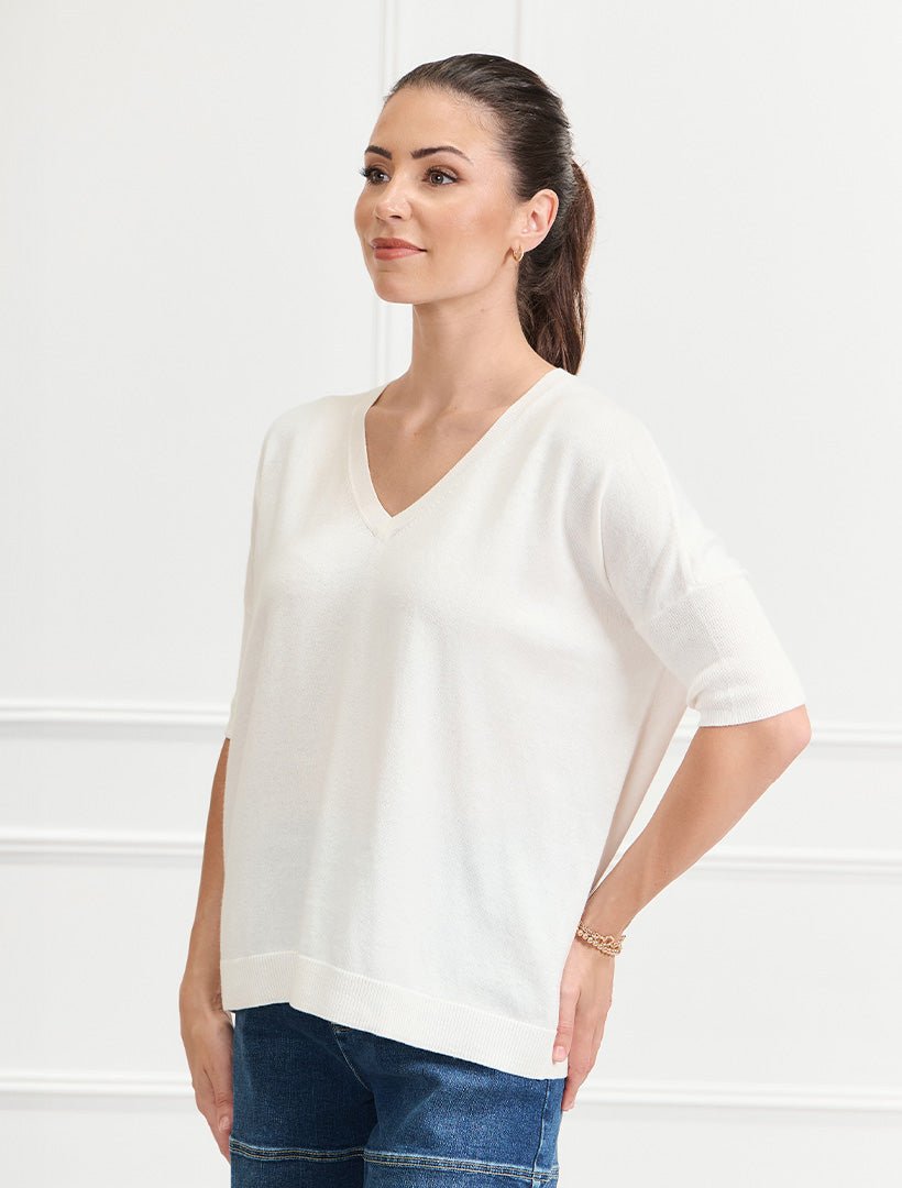 Felicity Knit Jumper White - FINAL SALE - Zjoosh