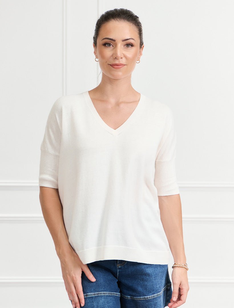 Felicity Knit Jumper White - FINAL SALE - Zjoosh
