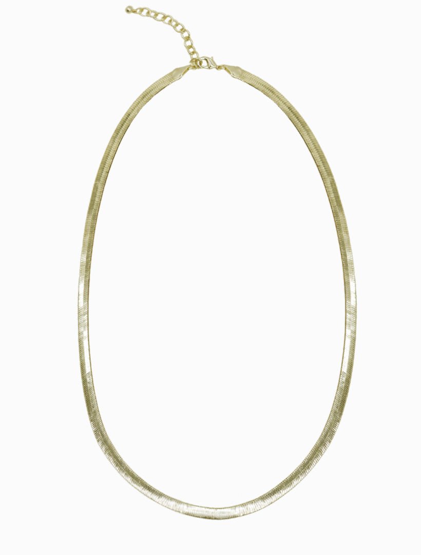 Flat Snake Chain Medium Gold - Zjoosh